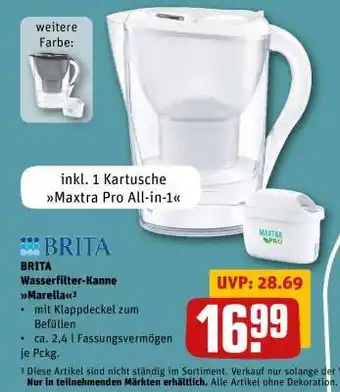 REWE Brita Wasserfilter-Kanne „Marella“ Angebot