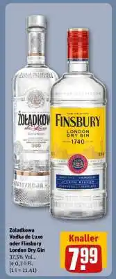 REWE Zoladkowa Vodka de Luxe oder Finsbury London Dry Gin Angebot