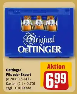 REWE Oettinger Pils oder Export Angebot