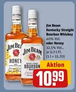 REWE Jim Beam Kentucky Straight Bourbon Whiskey oder Honey Angebot