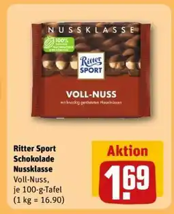 REWE Ritter Sport Schokolade Nussklasse Angebot