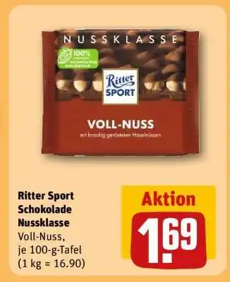 REWE Ritter Sport Schokolade Nussklasse Angebot
