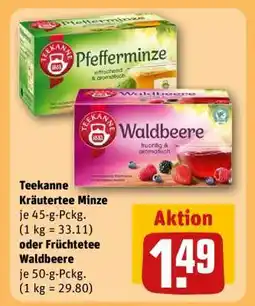 REWE Teekanne Kräutertee Minze oder Früchtetee Waldbeere Angebot