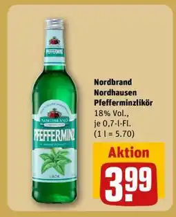 REWE Nordbrand Nordhausen Pfefferminzlikör Angebot