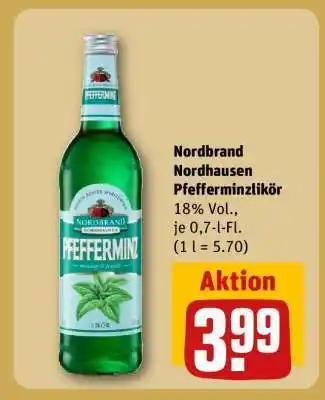 REWE Nordbrand Nordhausen Pfefferminzlikör Angebot