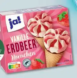 REWE Center ja! Vanille Erdbeer Hörnchen Angebot