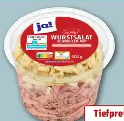 REWE Center ja! Wurstsalat Schweizer Art Angebot