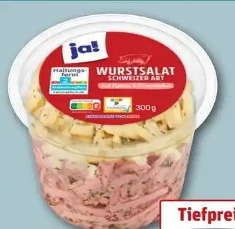 REWE Center ja! Wurstsalat Schweizer Art Angebot