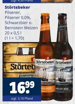 Getränkewelt Störtebeker pilsener, pilsener 0,0%, schwarzbier oder bernstein weizen Angebot