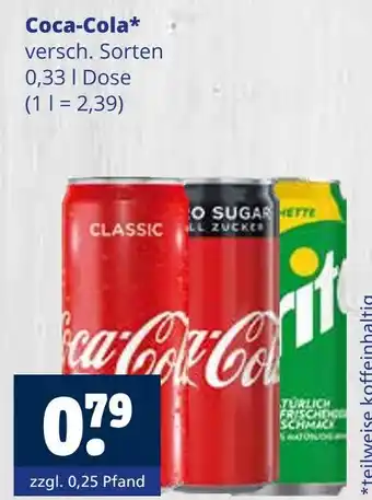 Getränkewelt Coca-cola coca-cola classic oder coca-cola zero sugar oder sprite Angebot