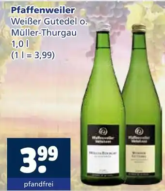 Getränkewelt Pfaffenweiler weißer gutedel o. müller-thurgau Angebot