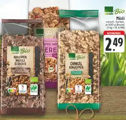 Edeka Edeka bio knusper müsli schoko oder knusper müsli beere oder dinkel knusper Angebot