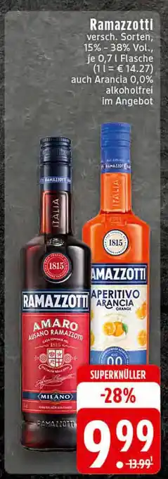 Edeka Ramazzotti amaro oder aperitivo arancia Angebot