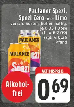 Edeka Paulaner spezi, spezi zero oder limo Angebot