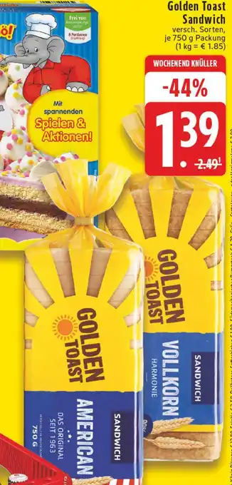 Edeka Golden toast sandwich Angebot