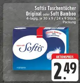 Edeka Softis softis taschentücher original oder soft bamboo Angebot
