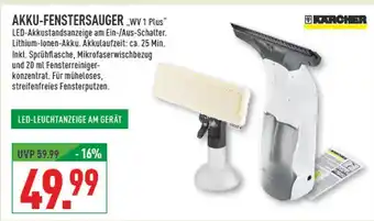 Marktkauf Kärcher akku-fenstersauger „wv 1 plus“ Angebot