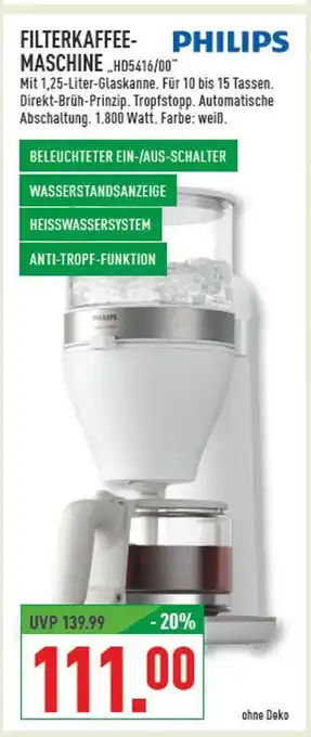 Marktkauf Philips filterkaffee-maschine Angebot
