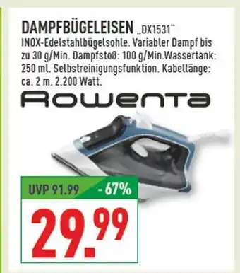Marktkauf Rowenta dampfbügeleisen Angebot