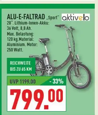 Marktkauf Aktivelo alu-e-faltrad „sport“ Angebot