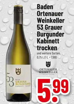 trinkgut Ortenauer weinkeller baden ortenauer weinkeller 53 grauer burgunder kabinett trocken Angebot