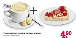 E-Center Tasse kaffee + 1 stück erdbeerkuchen Angebot