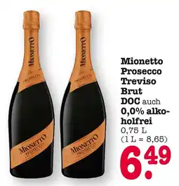 E-Center Mionetto prosecco treviso brut doc auch 0,0% alkoholfrei Angebot