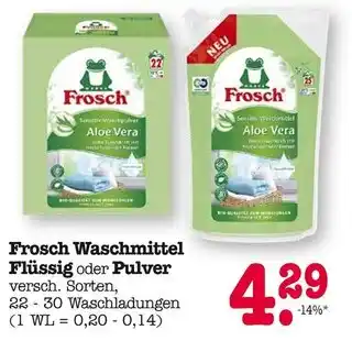 E-Center Frosch waschmittel flüssig oder pulver Angebot