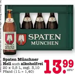 E-Center Spaten münchner hell auch alkoholfrei Angebot