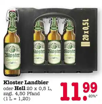 E-Center Kloster landbier oder hell Angebot