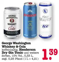 E-Center George washington whiskey & cola Angebot