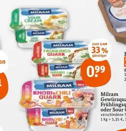 tegut Milram gewürzquark oder frühlingsquark oder sour cream Angebot