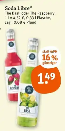 tegut Soda libre the basil oder the raspberry Angebot