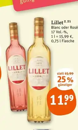 tegut Lillet blanc oder rosé Angebot