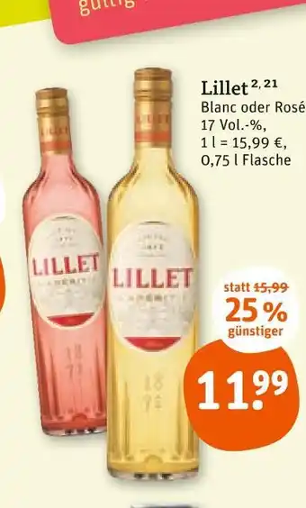 tegut Lillet blanc oder rosé Angebot