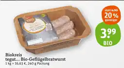 tegut Biokreis bio-geflügelbratwurst Angebot