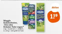 tegut Meggle kräuterbutter, -trio oder kräuter-tube vegan Angebot