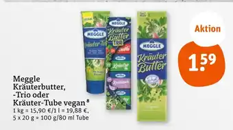 tegut Meggle kräuterbutter, -trio oder kräuter-tube vegan Angebot