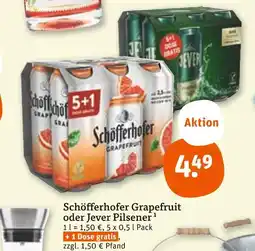 tegut Schöfferhofer grapefruit oder jever pilsener Angebot