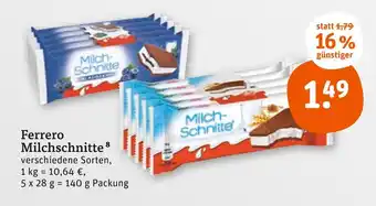 tegut Ferrero milchschnitte Angebot