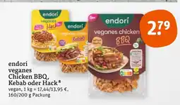 tegut Endori veganes chicken bbq, kebab oder hack Angebot