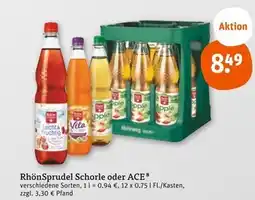 tegut Rhönsprudel schorle oder ace Angebot