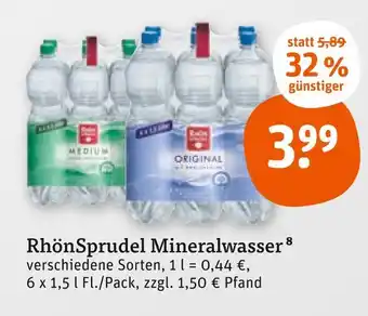 tegut Rhönsprudel mineralwasser Angebot