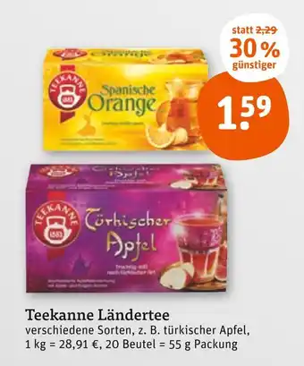 tegut Teekanne spanische orange oder türkischer apfel Angebot