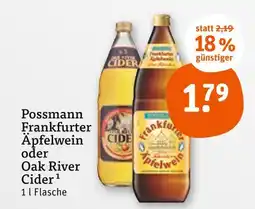 tegut Possmann frankfurter äpfelwein oder oak river cider Angebot