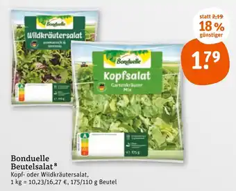 tegut Bonduelle kopf- oder wildkräutersalat Angebot