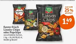 tegut Funny-frisch linsen-chips oder popchips Angebot