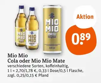 tegut Mio mio cola oder mio mio mate Angebot