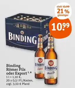 tegut Binding römer pils oder export Angebot