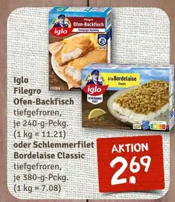 nahkauf Iglo filegro ofen-backfisch oder schlemmerfilet bordelaise classic Angebot